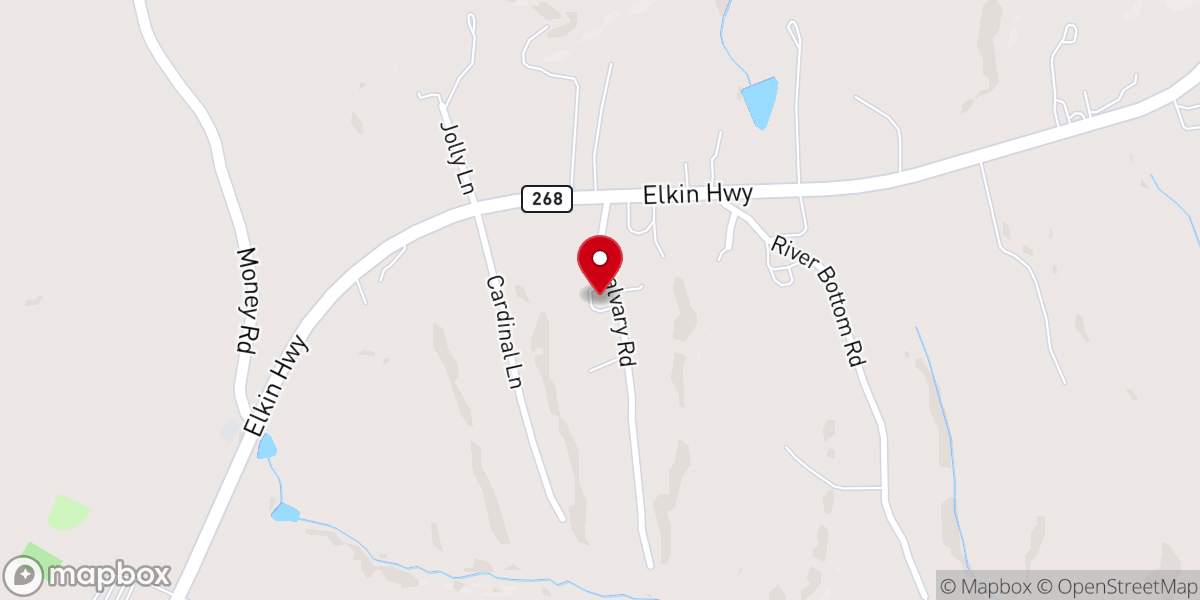Map showing location of Mount Calvary Baptist Church