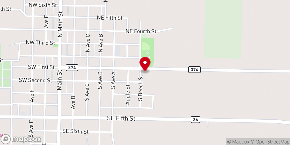 Map showing location of Gospel Mission