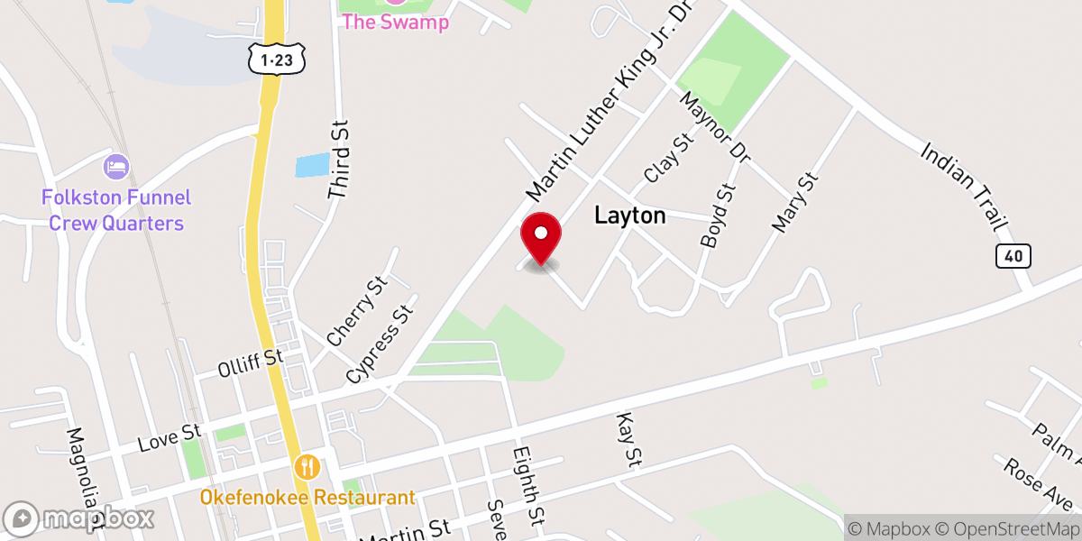 Map showing location of Mt Carmel Baptist Church