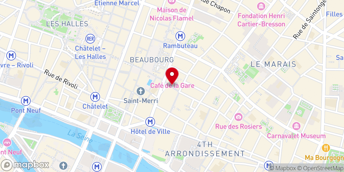 Map showing location of Temple de Paris Merri