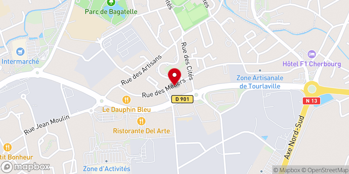 Map showing location of Église Évangélique Baptiste de Cherbourg