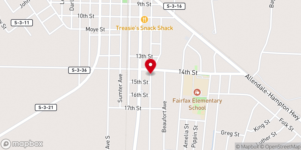 Map showing location of Phillips Baptist Church