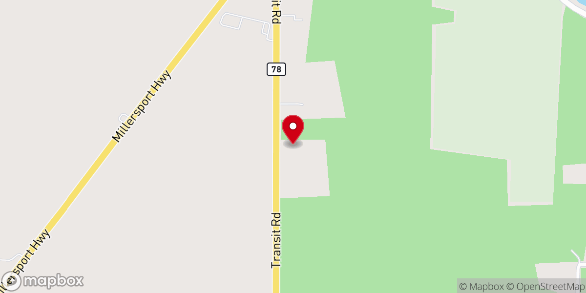 Map showing location of Amherst Church of Christ