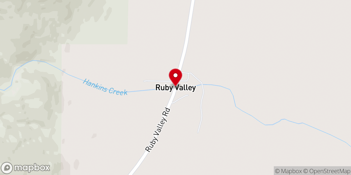 Map showing location of Ruby Valley