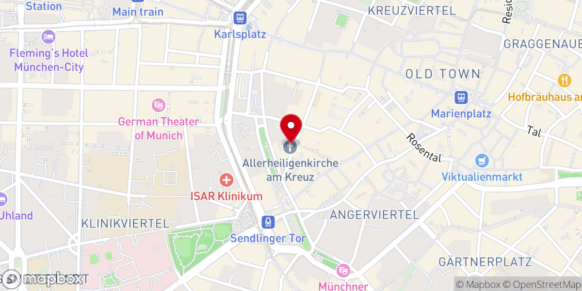 Map showing location of Allerheiligenkirche am Kreuz