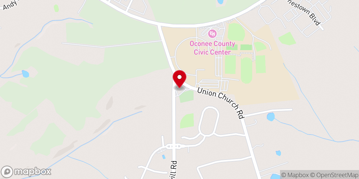Map showing location of Union Christian Church