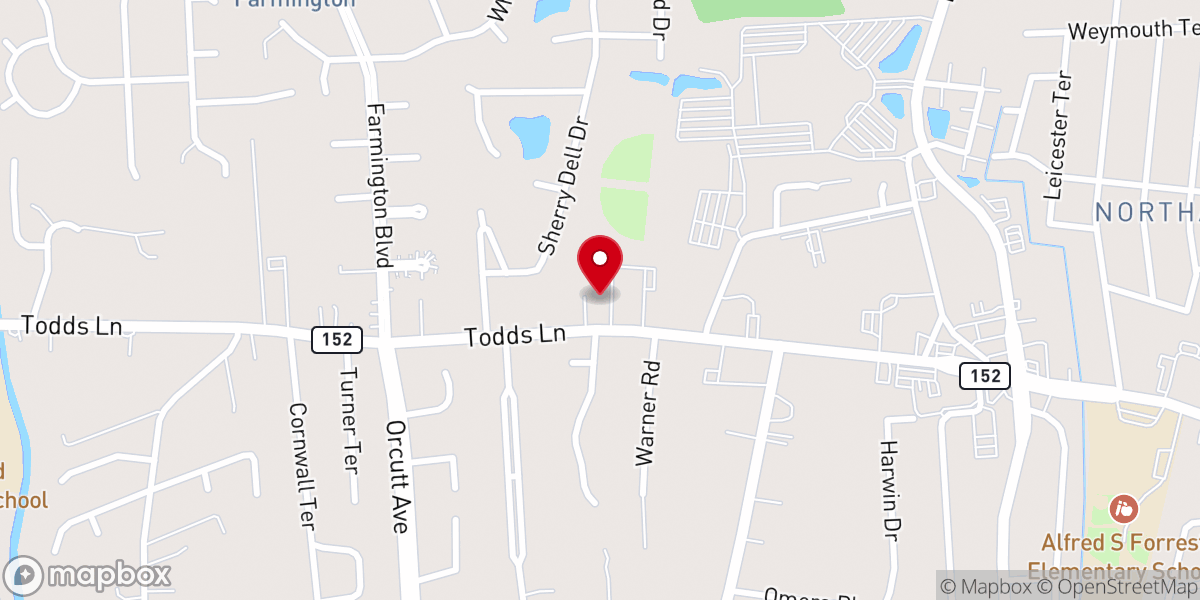 Map showing location of Mercy Seat Baptist Church