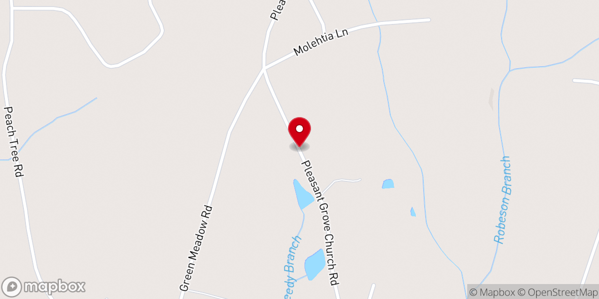 Map showing location of Pleasant Grove AME Zion Church