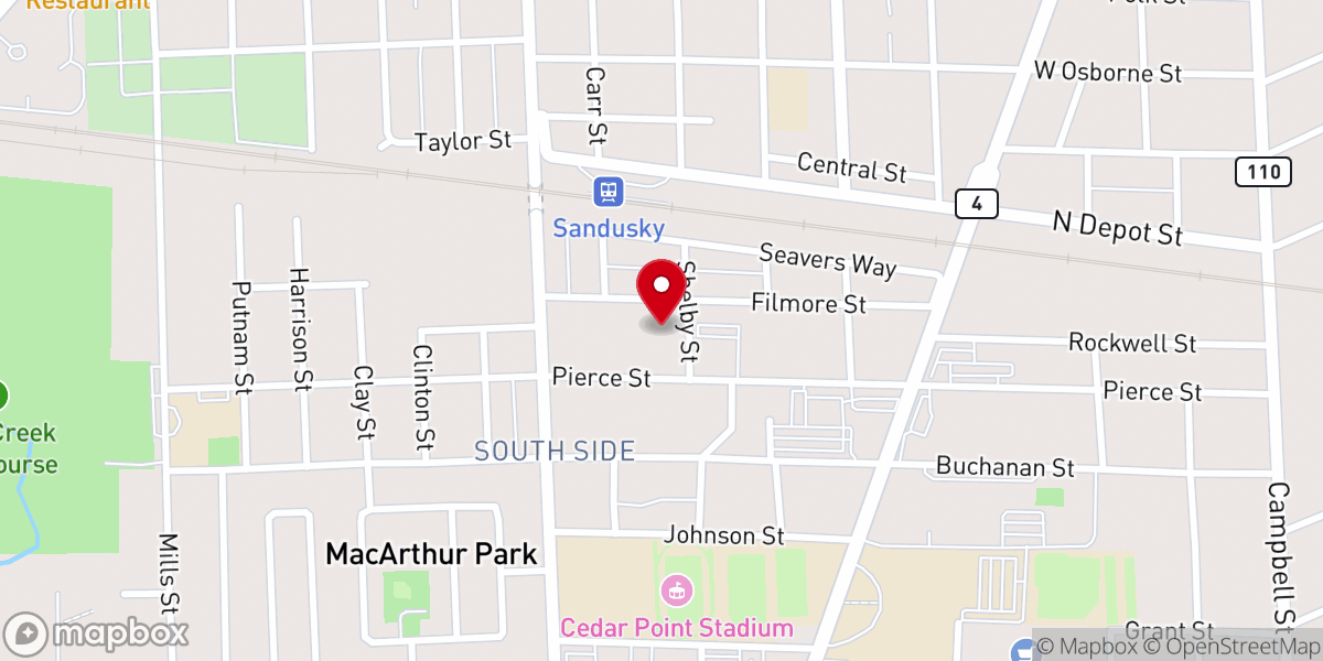 Map showing location of Ebenezer Baptist Church