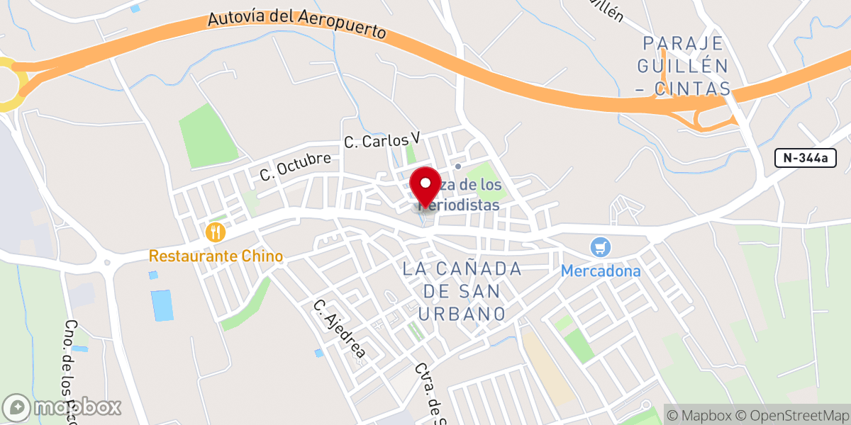 Map showing location of Parroquia de San Urbano de la Cañada