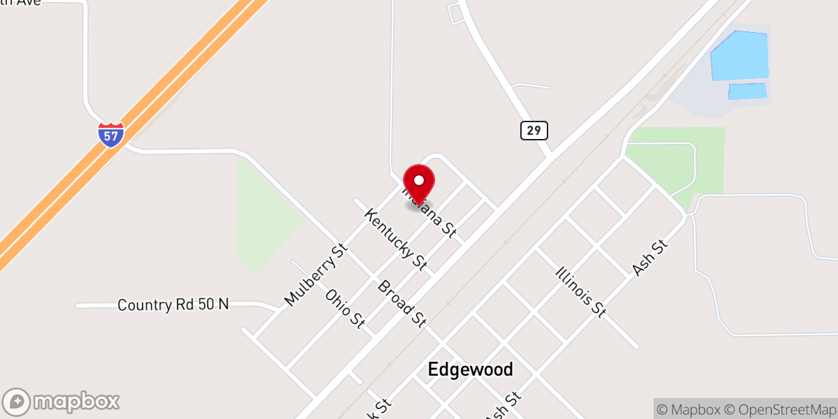 Map showing location of Edgewood Christian Church