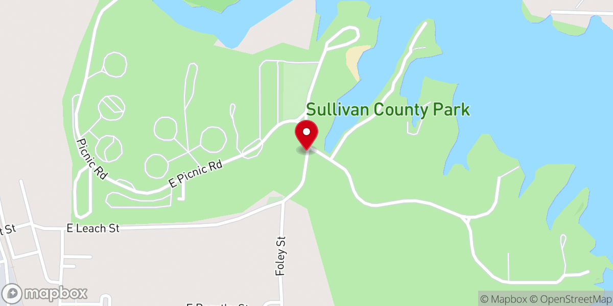Map showing location of Sullivan County Park & Lake