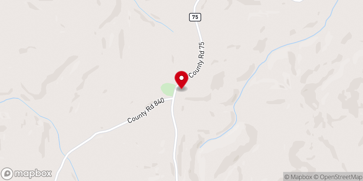 Map showing location of Hurricane United Methodist Church