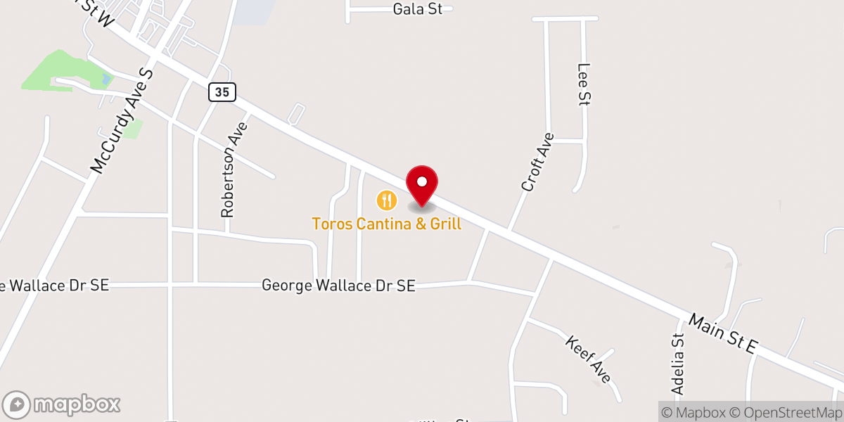 Map showing location of Iglesia Evangelica Alfa y Omega