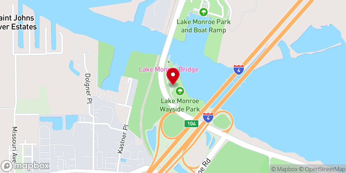 Map showing location of Lake Monroe Wayside Park