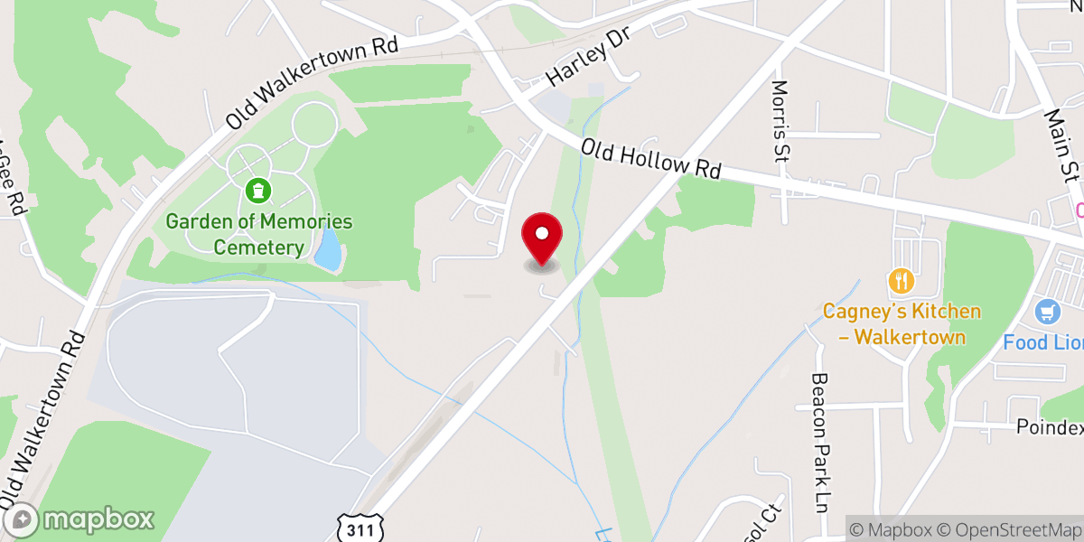 Map showing location of Free at Last Worship Center