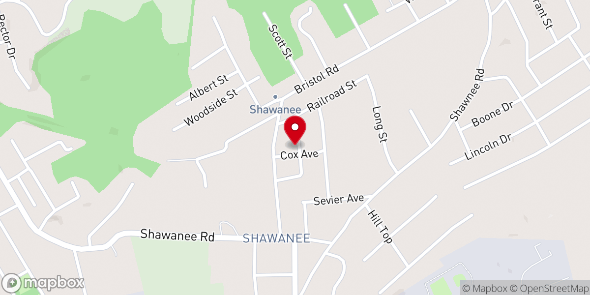 Map showing location of Shawanee Pentecostal Church