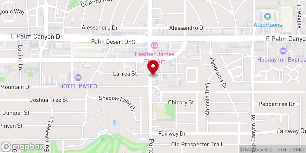 Map showing location of First Church of Christ, Scientist, Palm Desert