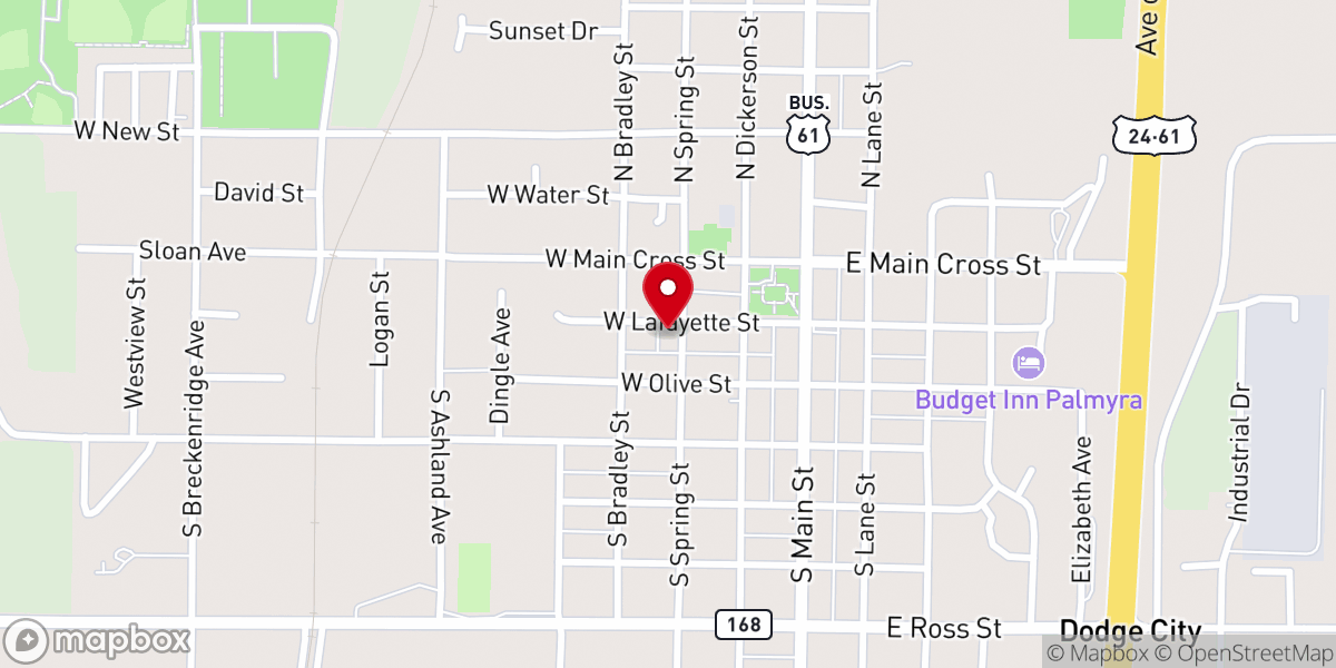 Map showing location of Zion Lutheran Church