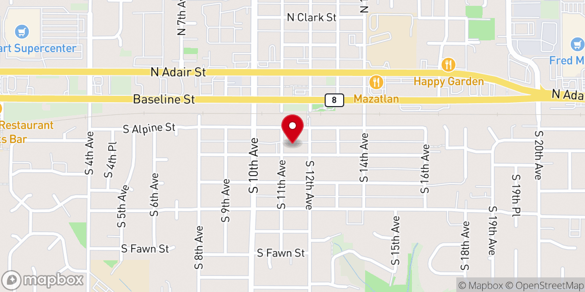 Map showing location of Emanuel Lutheran Church