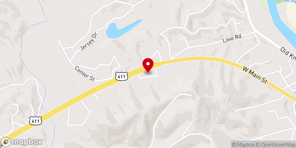 Map showing location of Sevier County Association of Baptists