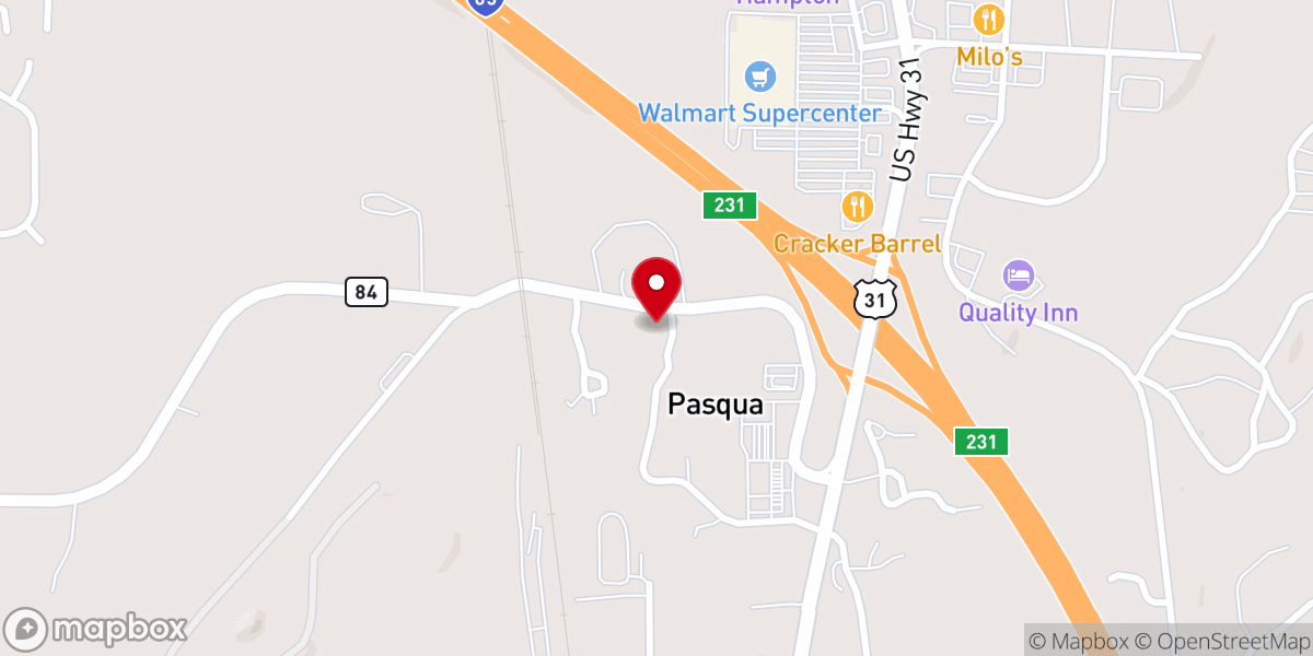 Map showing location of Fieldstone Baptist Church