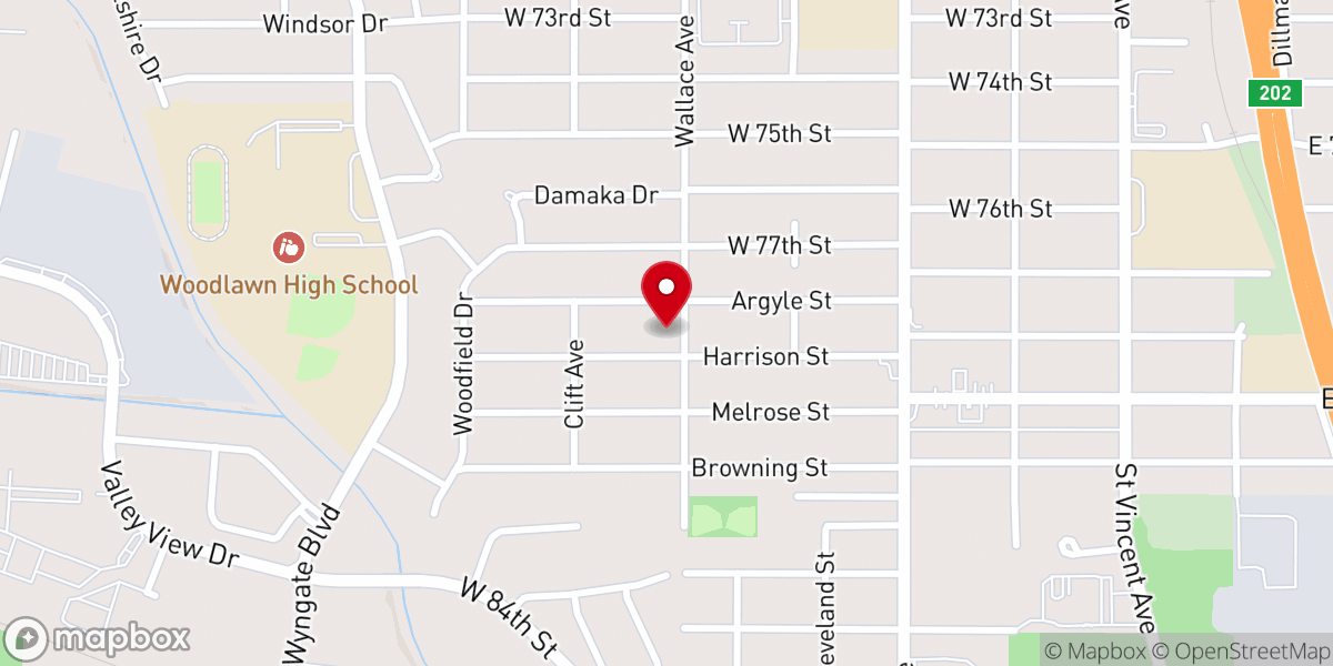 Map showing location of Pilgrim Travelers Baptist Church