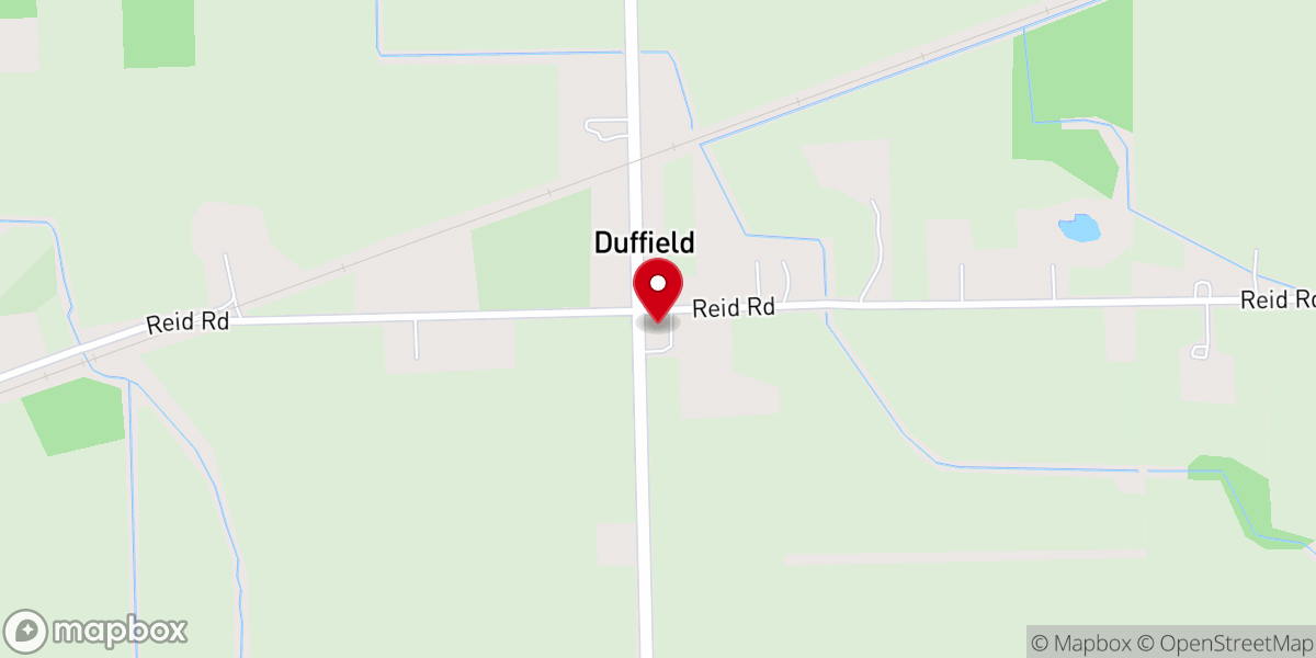 Map showing location of Duffield United Methodist Church