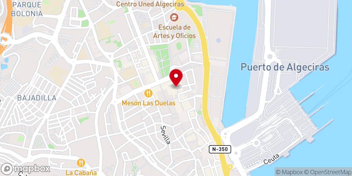Map showing location of 77 puntadas