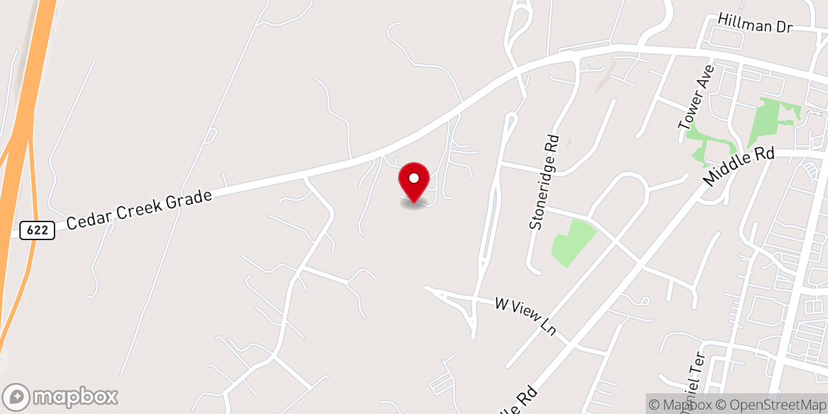 Map showing location of Blue Ridge Grace Brethren Church