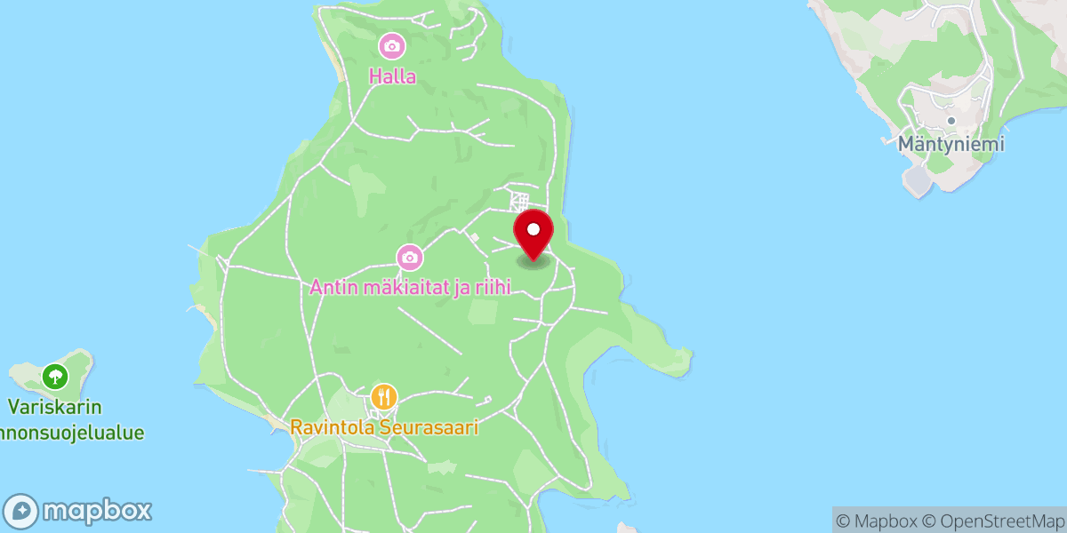 Map showing location of Karunan kirkko