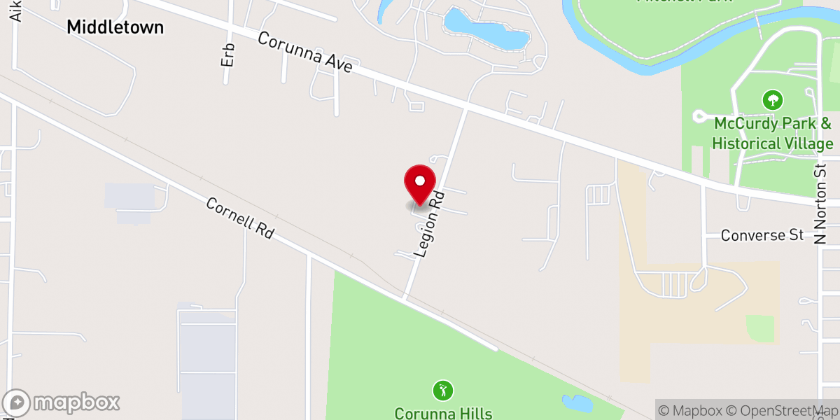Map showing location of First Baptist Church