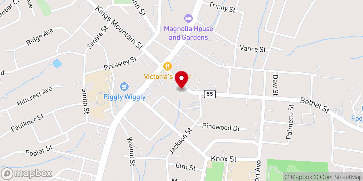 Map showing location of Clover Community Center