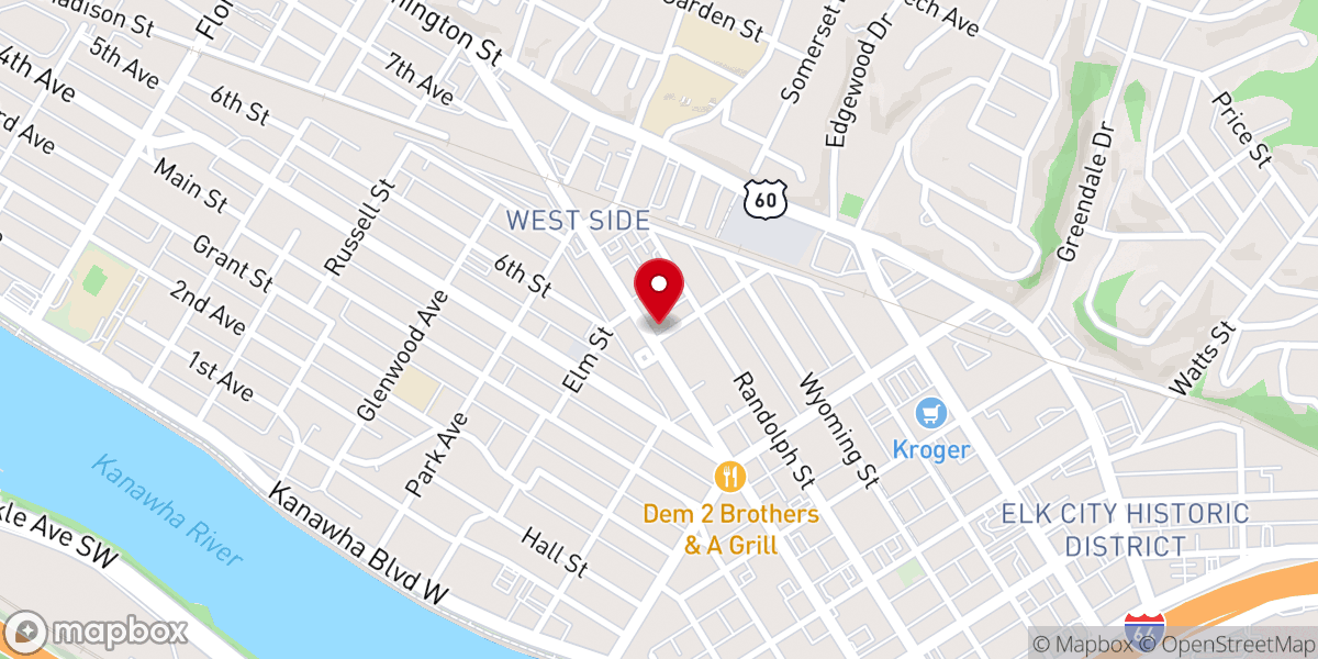 Map showing location of West Virginia South District Church Of The Nazarene