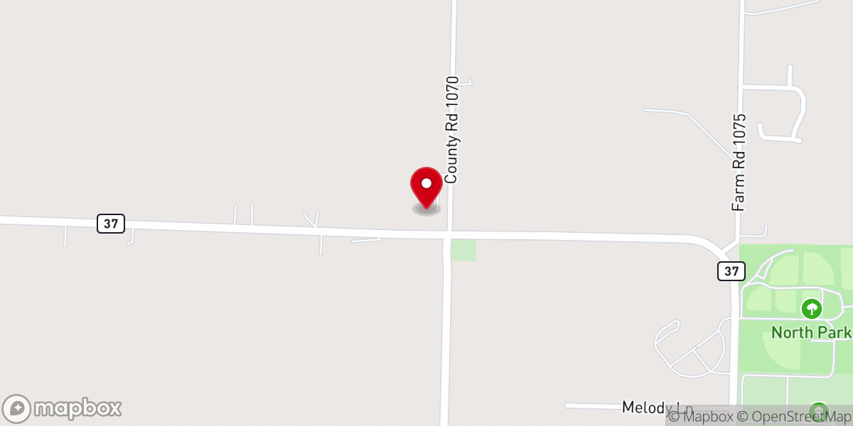 Map showing location of Church of Monett