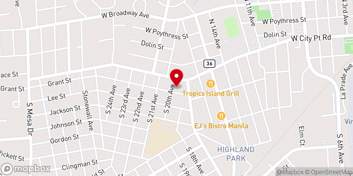 Map showing location of Nazareth Lutheran Church