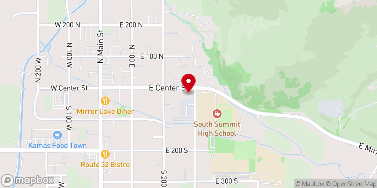 Map showing location of Kamas Seminary
