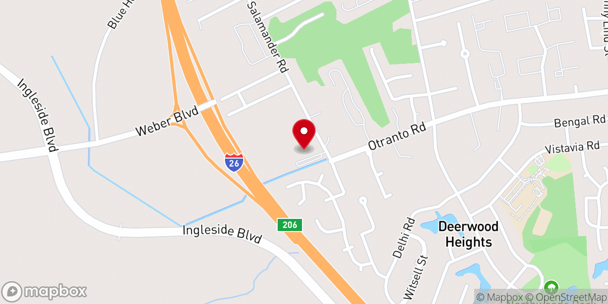 Map showing location of Gospel Light Baptist Church