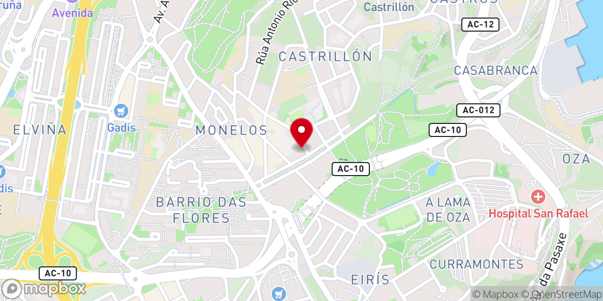 Map showing location of Iglesia nueva coruña