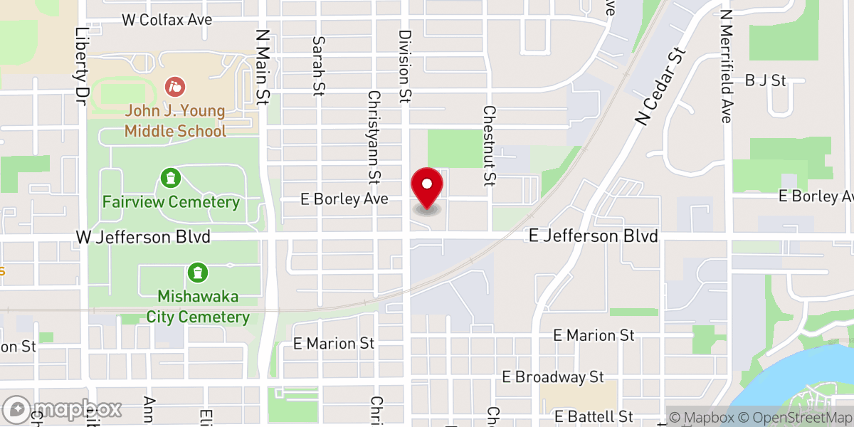 Map showing location of Twin City Baptist Church