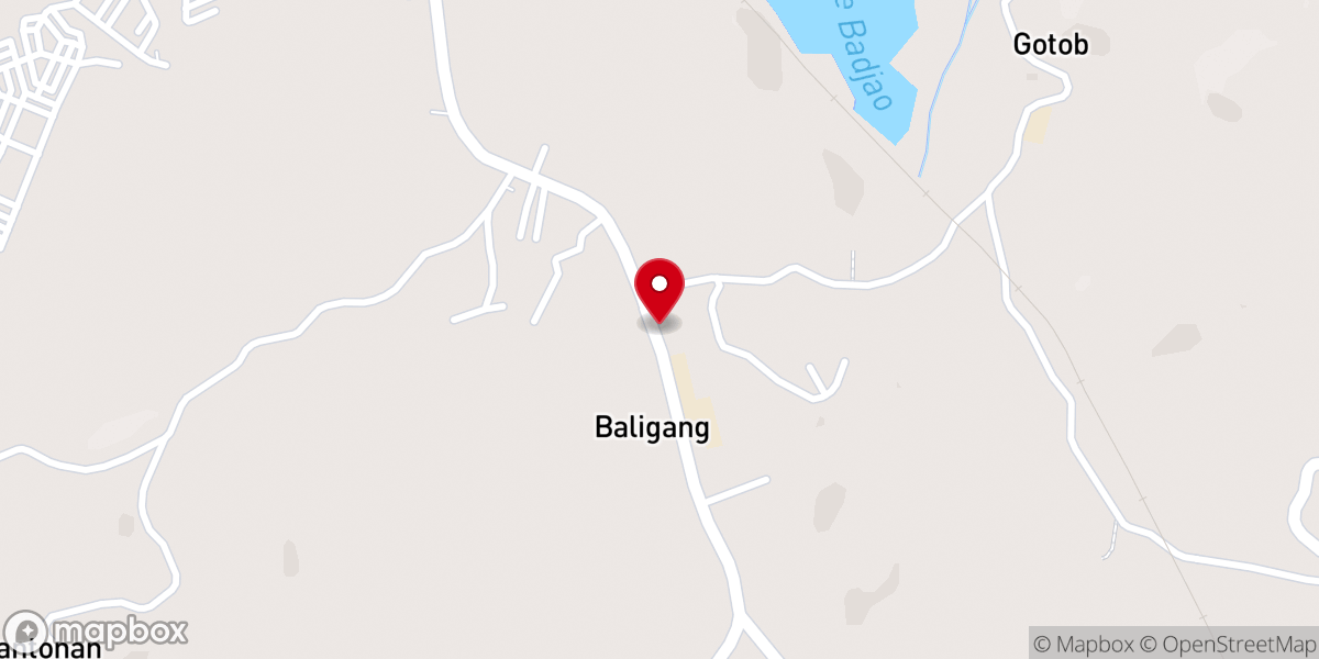 Map showing location of Baligang Catholic Chapel