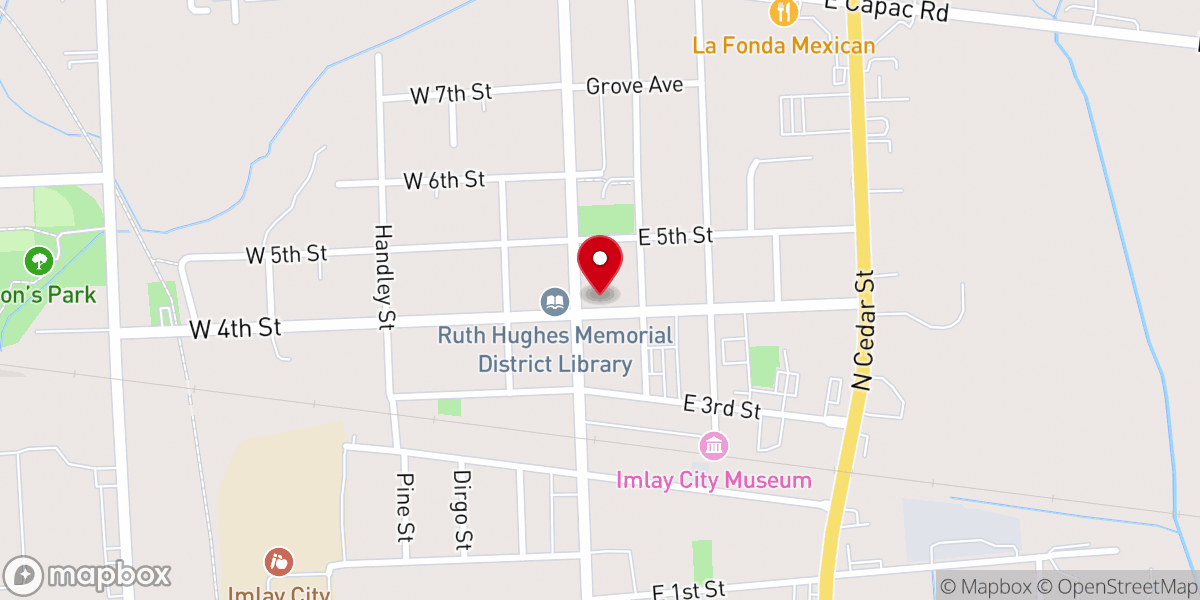 Map showing location of Amazing Grace Church of Imlay City