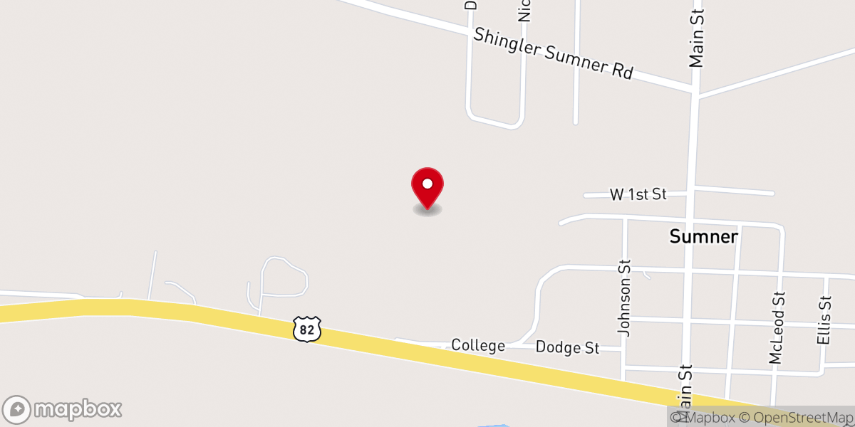 Map showing location of Pine Bluff Church