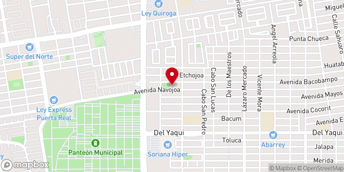 Map showing location of Templo Señor de los Afligidos