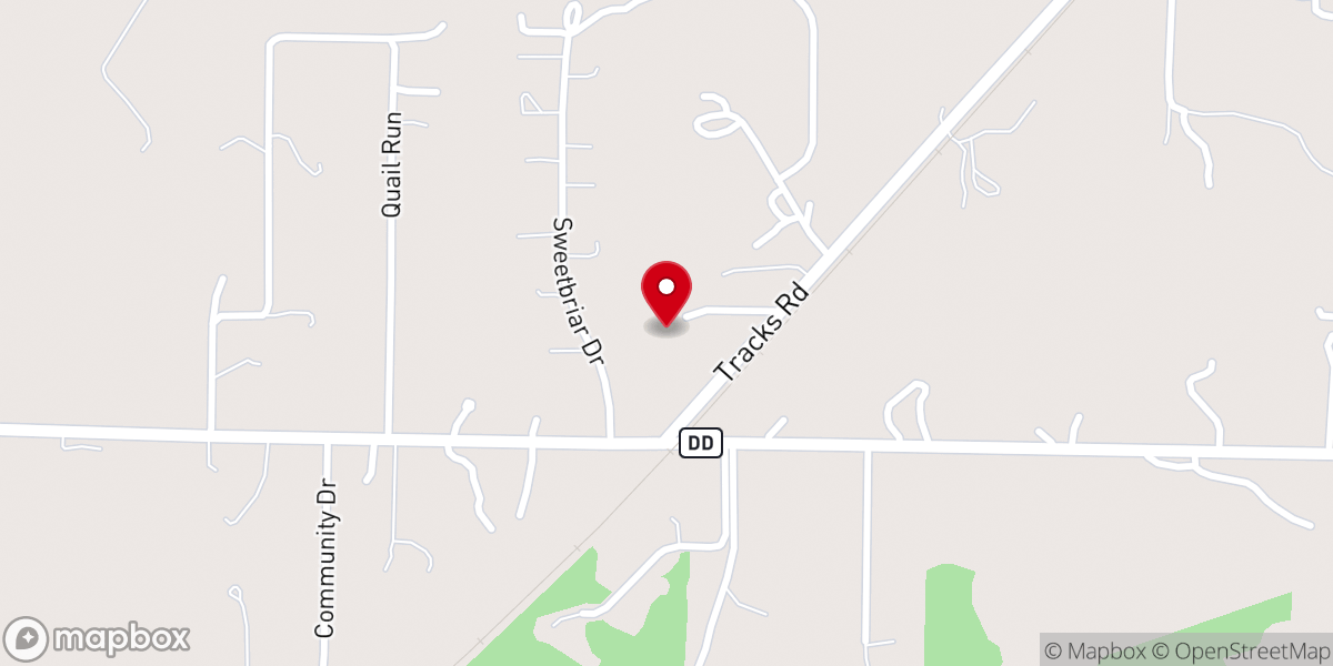Map showing location of Osage Baptist Church