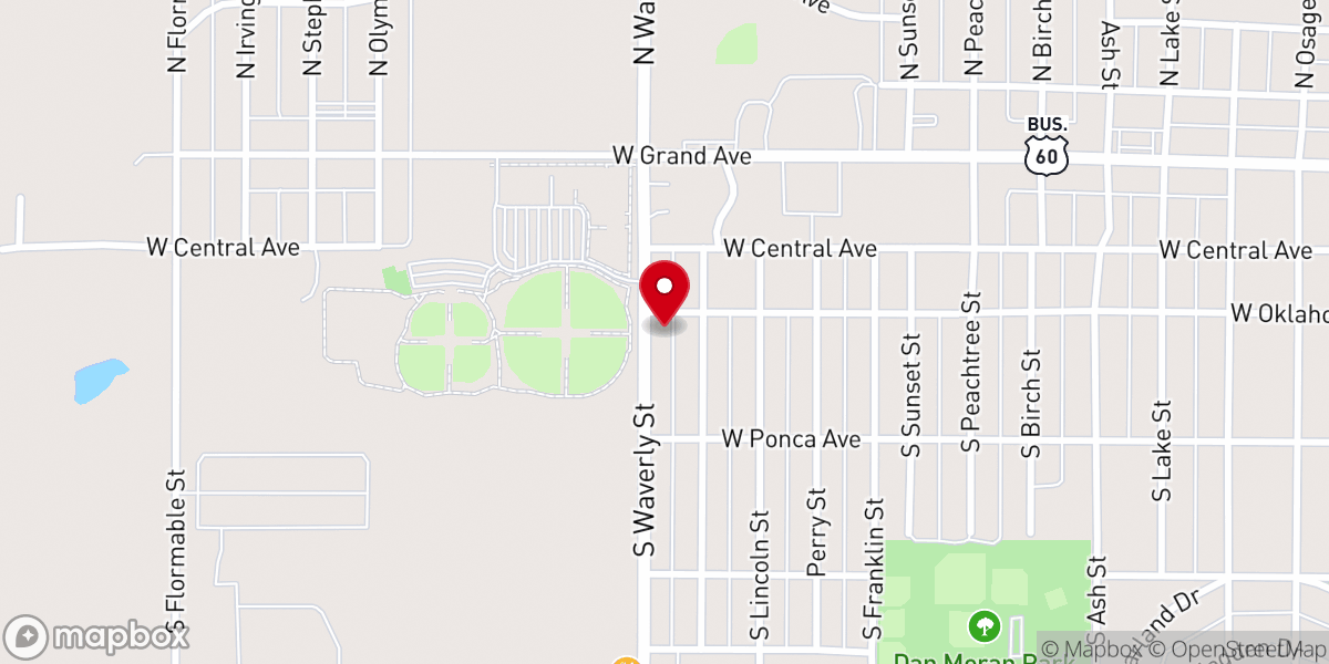 Map showing location of New Life Baptist Church