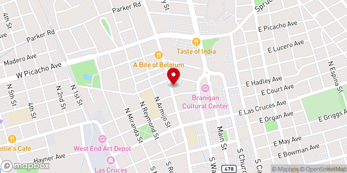 Map showing location of St Andrew's Episcopal Church