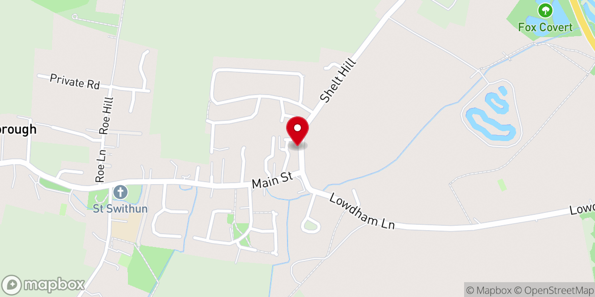 Map showing location of Woodborough Baptist Church
