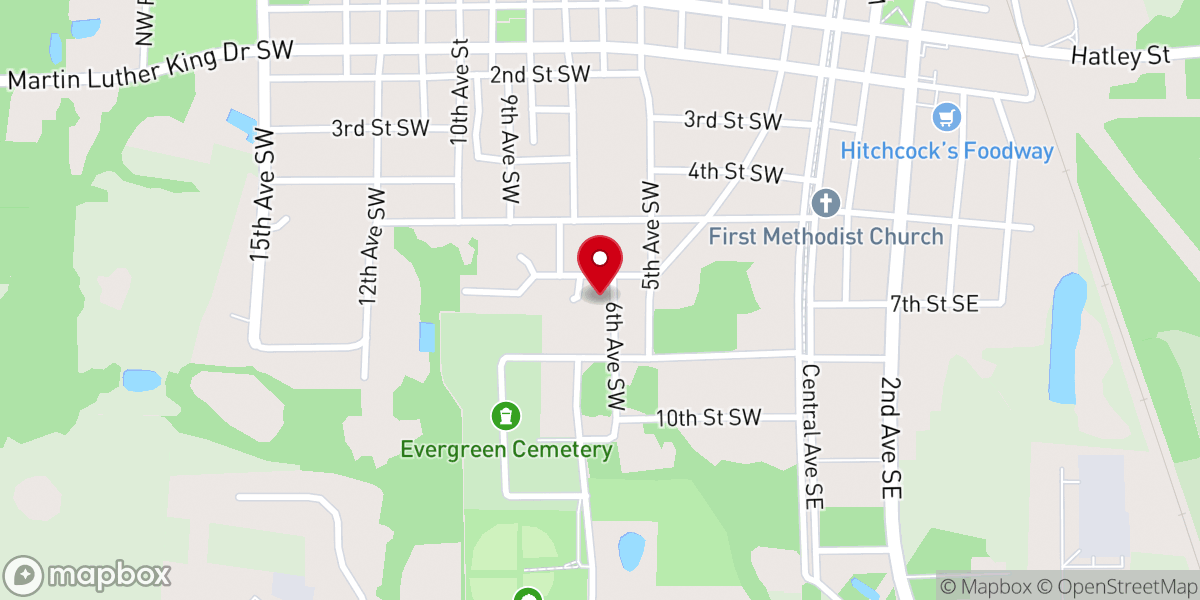 Map showing location of New Bethel African Methodist Episcopal Church