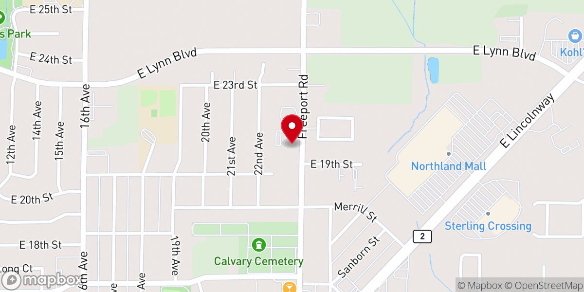 Map showing location of Faith Baptist Church